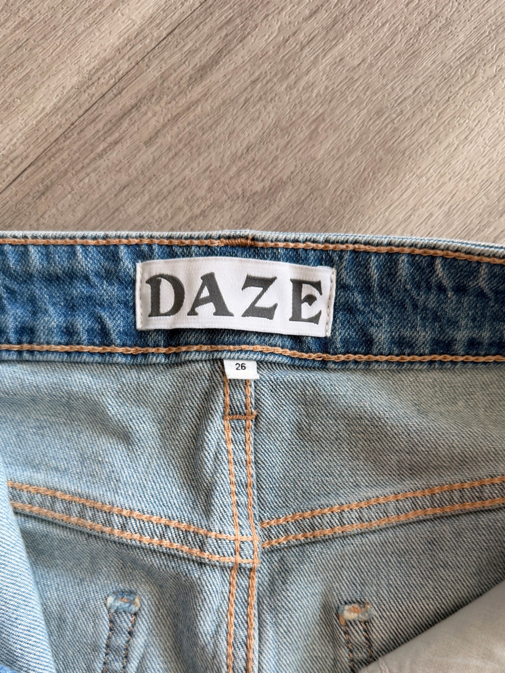 DAZE Light Blue Denim Skirt-Style Jean Shorts - Picture 3 of 4